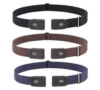 JasGood Ceinture sans boucle pour homme - Ceinture élastique invisible extensible et réglable - Sans boucle - Largeur 3,51 cm - Pour pantalon en jean, Für Hosengröße Size 100-155cm