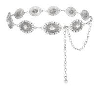 JASGOOD - Lot de 2 ceintures à double œillets en cuir synthétique pour femme/homme, style punk, 2 trous, 3,8 cm de large, Fit Waist up to 37 inches, Métal