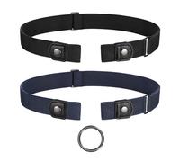 JasGood Lot de 2 ceintures sans boucle, ceinture élastique invisible, ceinture stretch extensible pour femmes et hommes, ceinture ajustable sans boucle pour pantalons en jean, Anzug für Taillengröße