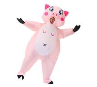 JASHKE Déguisement Gonflable Cochon Rose Costume Gonflable Adulte Costume Gonflable de Cochon Déguisements pour Adulte