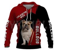 JasimonTK La Vie est Plus Belle avec Un Sweat à Capuche imprimé en 3D de Beagl Pull Unisexe Chien Funny Sweatshirt Casual Streetwear Tracksuit