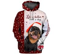JasimonTK Sweat à Capuche de Noël imprimé en 3D Husky/French Bulldog/Murry Christmas Dogs Femme Homme Pullover Chien d'amour Cadeau