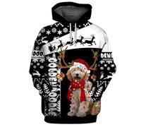 JasimonTK Sweat à Capuche de Noël imprimé en 3D Husky/French Bulldog/Murry Christmas Dogs Femme Homme Pullover Chien d'amour Cadeau