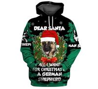 JasimonTK Sweat à Capuche de Noël imprimé en 3D Husky/French Bulldog/Murry Christmas Dogs Femme Homme Pullover Chien d'amour Cadeau