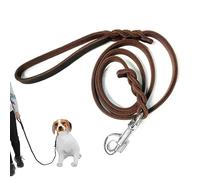 JaSiTeBW Laisse pour chien en cuir avec clip pivotant à 360° en alliage | Cuir de vache pleine fleur avec détails tressés, 12 mm de large ; longue laisse de dressage pour chiens de petite et moyenne