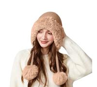 Jaskdconsy Bonnet d'hiver pour femme avec pompons et cache-oreilles | Bonnet en tricot doux de style péruvien | Bonnet mignon et ludique pour les jours froids, Style N06 kaki, taille unique