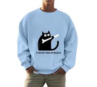 Jaskdconsy Sweat-shirt court pour femme avec slogan amusant de chat | Pull court avec col rond pour le quotidien | Haut décontracté au niveau du ventre dans le style urbain, Style I02 Bleu, S