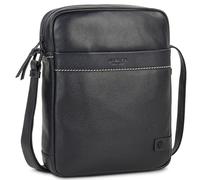 JASLEN - Sacoche Homme Bandouliere. Pochette Homme en cuir véritable élégante et compacte pour usage quotidien affaires loisirs style urbain, Bleu marine