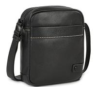 JASLEN - Sacoche Homme Bandouliere. Pochette Homme en cuir véritable élégante et compacte pour usage quotidien affaires loisirs style urbain, Noir