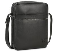 JASLEN - Sacoche Homme Bandouliere. Pochette Homme en cuir véritable élégante et compacte pour usage quotidien affaires loisirs style urbain, Noir