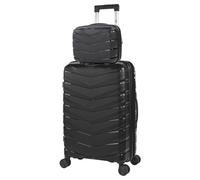 JASLEN - Set De Bagages Léger Et Résistant avec Roues Pivotantes 360 Cadenas à Combinaison TSA Inclus Set De Valises Rigides polypropylène Ensemble Valise. Extensible avec Trousse de Toilette, Noir