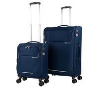 JASLEN - Set Valise Souple 4 Roues 2 pcs, Set De Valises Souples De Voyage légère, Valise Soute Souple, Lot De Valises Légères Résistantes Pour Déplacements. Cadenas à Combinaison TSA. Va, Bleu marine