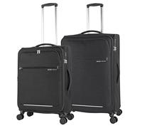 JASLEN - Set Valise Souple 4 Roues 2 pcs, Set De Valises Souples De Voyage légère, Valise Soute Souple, Lot De Valises Légères Résistantes Pour Déplacements. Cadenas à Combinaison TSA. Valise Ex, Noir
