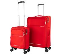 JASLEN - Set Valise Souples à 4 roulettes - Lot Valise Tissu à Roulette - Sets de Bagages pour soute Avion, Soldes sur Set de valises à roulettes. Verrouillage à Combinaison, Rouge