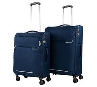 JASLEN - Set Valise Souples à 4 roulettes - Lot Valise Tissu à Roulette - Sets de Bagages pour soute Avion, Soldes sur Set de valises à roulettes. Verrouillage à Combinaison, Bleu Marine