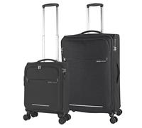 JASLEN - Set Valise Souples à 4 roulettes - Lot Valise Tissu à Roulette - Sets de Bagages pour soute Avion, Soldes sur Set de valises à roulettes. Verrouillage à Combinaison, Noir