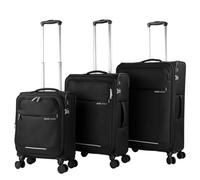 JASLEN - Set Valise Souples à 4 roulettes - Lot Valise Tissu à Roulette - Sets de Bagages pour soute Avion, Soldes sur Set de valises à roulettes. Verrouillage à Combinaison, Noir