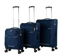 JASLEN - Set Valise Souples à 4 roulettes - Lot Valise Tissu à Roulette - Sets de Bagages pour soute Avion, Soldes sur Set de valises à roulettes. Verrouillage à Combinaison, Bleu Marine