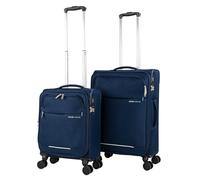 JASLEN - Set Valise Souples à 4 roulettes - Lot Valise Tissu à Roulette - Sets de Bagages pour soute Avion, Soldes sur Set de valises à roulettes. Verrouillage à Combinaison, Bleu Marine