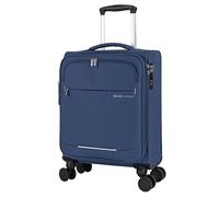 JASLEN - Valise Cabine 55X40X20 légère et résistante Bagage Cabine idéal pour Voyages Courts Valise Cabine Tissu Souple 4 Roues pivotantes Compatible Ryanair, Bleu Marine