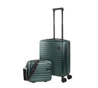 JASLEN - Valise Cabine Rigide Légère à Roulette 4 Roues Pivotantes avec Cadenas à Combinaison TSA Extensible. Bagage Cabine Idéal pour Voyager en Avion Petite Valise Compacte Avec trousse de toi, vert
