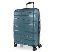 JASLEN - Valise Moyenne - Valise Soute Avion Rigide 4 roulettes - Valise De Voyage Résistante en Polypropylène - Valise Ultra Légère avec Verrouillage TSA/Cadenas à Combinaison, Bleu métallique