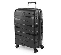 JASLEN - Valise Moyenne - Valise Soute Avion Rigide 4 roulettes - Valise De Voyage Résistante en Polypropylène - Valise Ultra Légère avec Verrouillage TSA/Cadenas à Combinaison, Noir