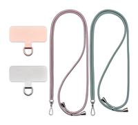 Jaslongri Chaîne universelle pour téléphone portable, à suspendre autour du cou ou en diagonale, avec un patch en métal et une corde réglable et détachable.