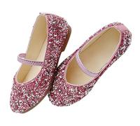 Jasmeko Chaussures Plates De Princesse à Paillettes Et Nœud pour Filles | Style ballet d'inspiration princesse agrémenté nœuds paillettes matière douce respirante fête spectacles