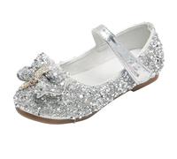 Jasmeko Chaussures Plates De Princesse à Paillettes Et Nœud pour Filles | Style ballet d'inspiration princesse agrémenté nœuds paillettes matière douce respirante fête spectacles