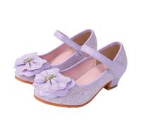 Jasmeko Chaussures Talons De Princesse pour Filles | Nœud paillettes et cristaux talons de 2,5 cm convient pour les anniversaires les soirées à thème, fêtes et mariages