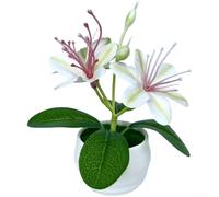 Jasmin artificiel 3D avec éléments floraux détaillés pour décoration d'intérieur, réception de mariage, accessoire de photographie, affichage de table (blanc)