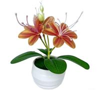 Jasmin artificiel 3D avec éléments floraux détaillés pour décoration d'intérieur, réception de mariage, accessoire de photographie, affichage de table (orange-jaune)