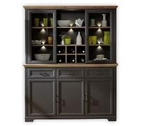 Jasmin Buffet avec éclairage LED et Beaucoup d'espace de Rangement Style Maison de Campagne 166 x 205 x 48 cm