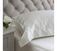 Jasmine Silk Anti Aging- en soie anti-âge Taie d'Oreiller - une paire de - Un sommeil réparateur - Prévention des rides et de la chute capillaire - 100% soie- 19 Momme- Oxford Style - (Ivoire) 50 cm x 75 cm + 7 cm