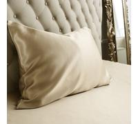Jasmine Silk Anti Aging- en Soie Anti-âge Taie d'oreiller - Une unité - Un Sommeil réparateur - Prévention des Rides et de la Chute Capillaire - 100% Soie- 19 Momme - 50 x 75 cm - Taupe