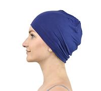 Jasmine Silk Bonnet de sommeil unisexe en soie - Convient pour la chimio et la perte de cheveux - Chapeau Cardani Chimio Cancer, bleu marine, Taille unique