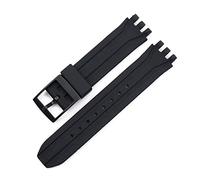 JASMKLX Bande de montre en silicone de mode Fit for Swatch Suik400 suk400 1 ACCESSOIRES DE 8MM Sangle de rechange anti-rayures durable durable élastique(Schwarz)