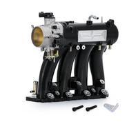 JASMKLX Collecteur d'admission en aluminium D15 D16 D-SERIES for corps de papillon de 70 mm et TPS for 1988-2000 adapté for HONDA adapté for CIVIC adapté for CRX adapté for DEL adapté for SOL(Schwarz)