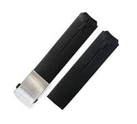 JASMKLX Silicone Watchband 20mm 21mm Sports Touch T013 T047 Bracelet en caoutchouc bande de montre T-Sport imperméable T013420A T047420A T33 Apte for Tissot(Black silver 20mm)