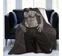 Jason Actor Statham Couverture imprimée légère et super douce en micro polaire pour canapé, lit, salon, canapé, chaise - Noir