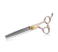 JASON Ciseaux à Fourrure Professionnels pour Chiens - 40 Dents Ciseaux à Effiler en Acier Inoxydable Japonais 440C - 7 Pouces avec Poignée Ergonomique, Or Rose