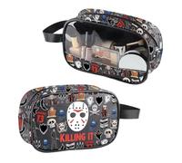 Jason Killing It Trousse de maquillage transparente Friday Movies Jason en cuir synthétique avec poignée Cadeau pour amateur de films d'horreur, Jason Killing PU, Non