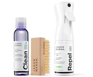 Jason Markk Kit Essentiel 3 Pièces - Nettoyant Chaussures Premium, Brosse Standard, Spray Imperméabilisant Repel