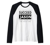 Jason Name Funny Joke Christmas Birthday Dad Man Père Manche Raglan