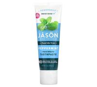 Jason Natural Powersmile, Dentifrice À L'haleine Fraîche, Sans Fluor, Menthe Poivrée, 119 G