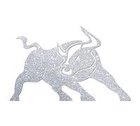 JasonCarlMorgan JCM Graphiques Taureau Raton Autocollant - Paillettes Argent, 100mm