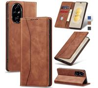 Jasonyu Coque pour Honor 200 Pro 5G,Housse Etui en Cuir PU Portefeuille [Antichoc] [Magnétique] [Porte Cartes] [Stand Fonction] Flip Coque (Marron)
