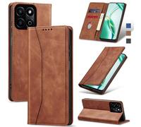 Jasonyu Coque pour Honor 200 Smart 5G,Housse Etui en Cuir PU Portefeuille [Antichoc] [Magnétique] [Porte Cartes] [Stand Fonction] Flip Coque (Marron)