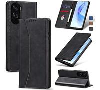 Jasonyu Coque pour Honor 90 Lite 5G, Housse Etui en Cuir PU Portefeuille [Antichoc] [Magnétique] [Porte Cartes] [Stand Fonction] Flip Coque (Noir)